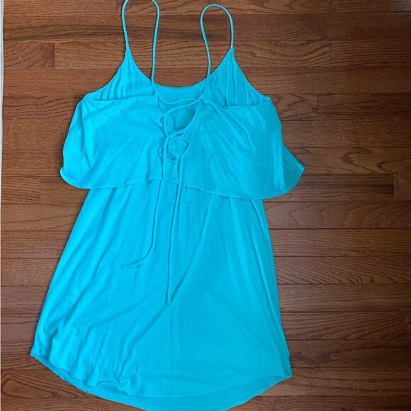 NWT $49 Victoria’s Secret Turquoise Blue Cotton Swim Cover Up SMALL NEW - Picture 2 of 7
